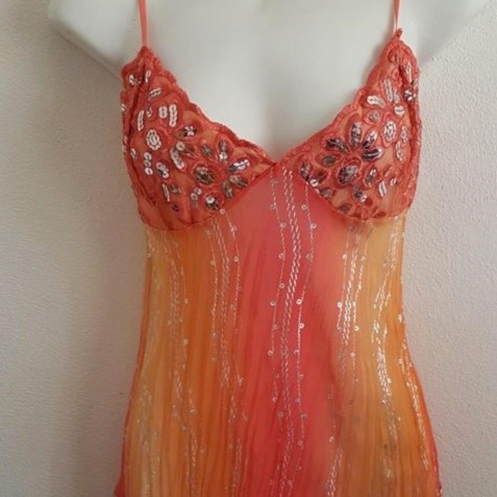 Flamingo Spaghetti Strap Sparkle Top